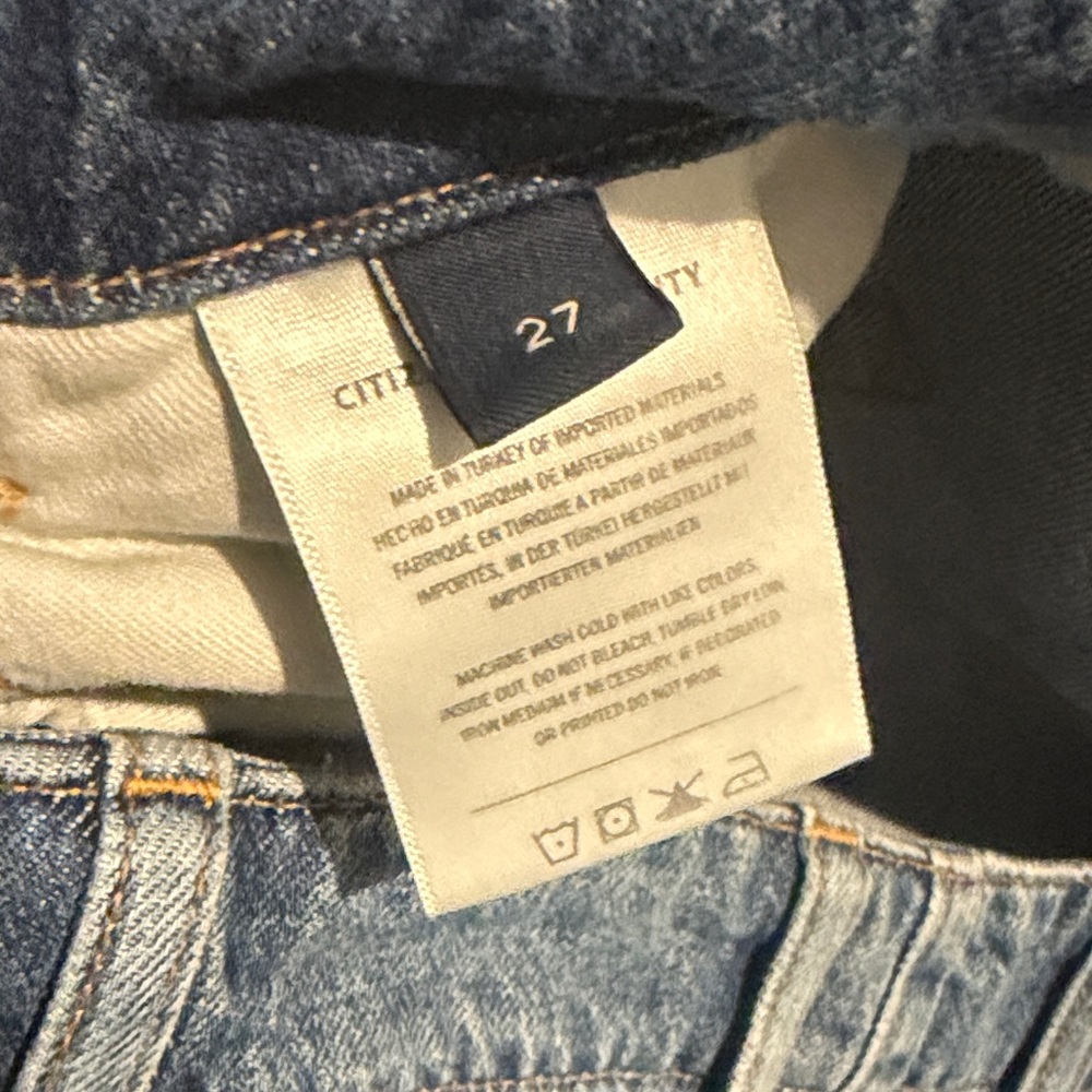 Citizens Of Humanity Blue Denim Wide Leg Jeans - Picture 5 of 11